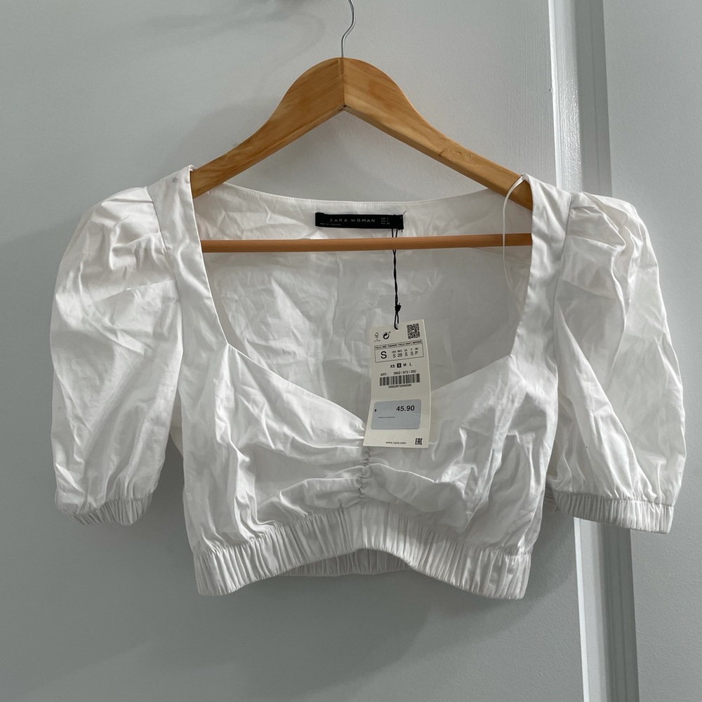 Zara peasant cropped top